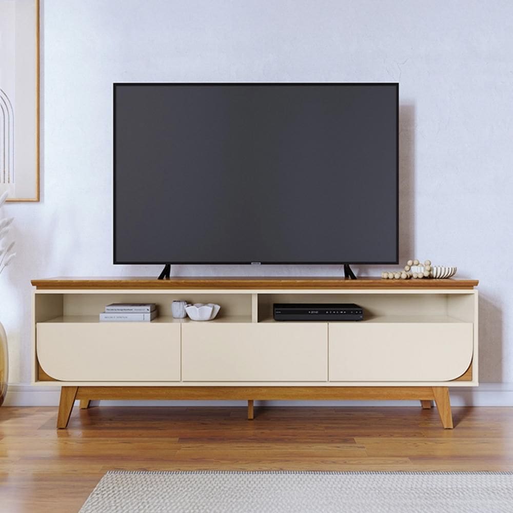Rack Bancada 3 Gavetas Tvs até 75 polegadas Selene