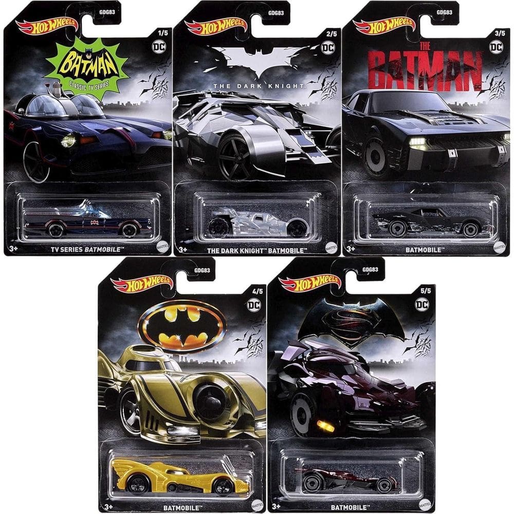 Hot Wheels - Set 5 Miniaturas - Batman 2023 - Hmv72