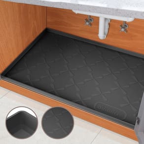 Tapete embaixo da pia SIKADEER para cozinha à prova d`água 34x22in
