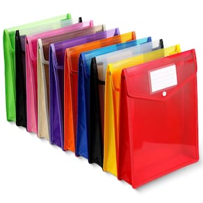 Pastas de arquivo de plástico, envelope, carteira de arquivos expansível, tamanho A4