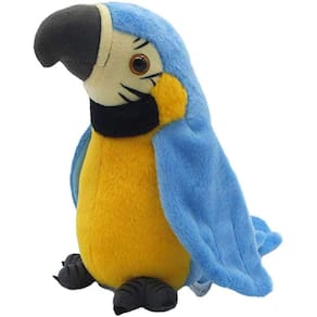 Brinquedo de pelúcia GREUS Cute Talking Parrot Repeats Kids Blue 22 cm