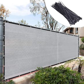 Cerca de tela de privacidade Royal Shade Grey 1,5 m x 3 m com abraçadeiras