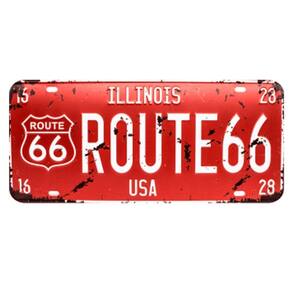 Placa De Carro Decor Em Madeira State Route - Illinois - Usa