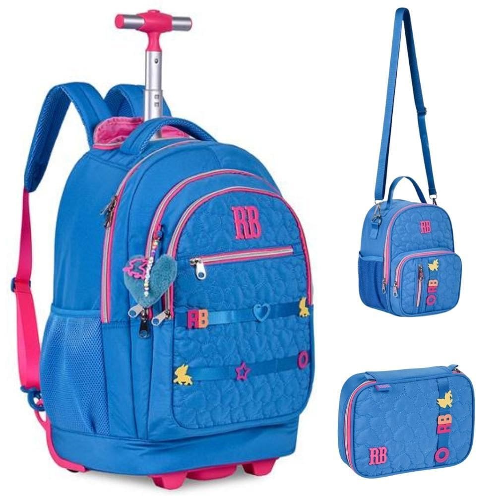 Kit Mochila De Rodinhas Oficial Rebecca Bonbon Rb24538 Azul