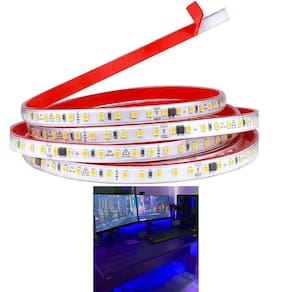 Fita Led SMD Dupla Face 3 Metros Iluminaçao Azul Perfil Sanca Gesso Decoraçao Luz Direta Gamer