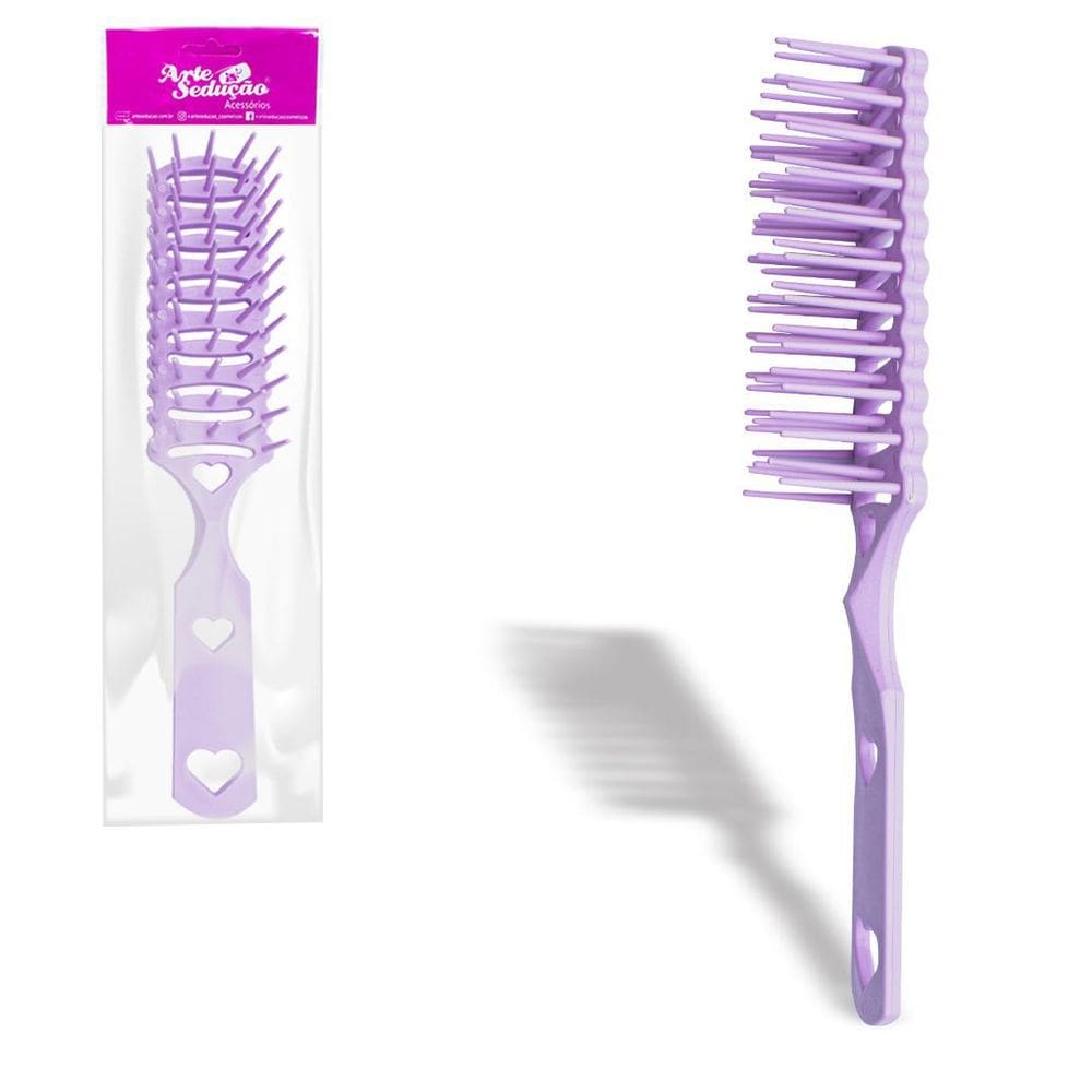 Escova Desembaraça Cabelos Plástico Pente Modelo Jacaré Roxo