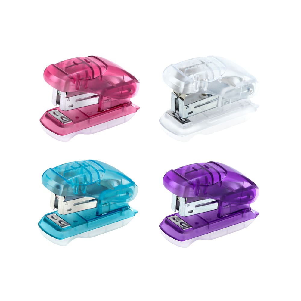 Grampeador Plástico Mini 10 Fls Base 6cm BRW - Translúcido