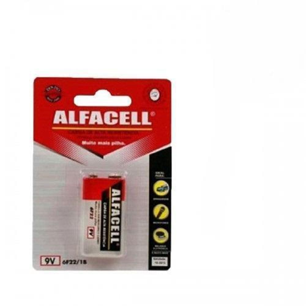 Bateria 9V Alfacell Alta Resistência De Carga