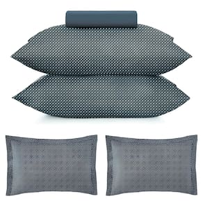 Kit Jogo de Cama Queen 3 Peças e 2 Fronhas Extras Altenburg Toque Acetinado Slim Azul Marinho