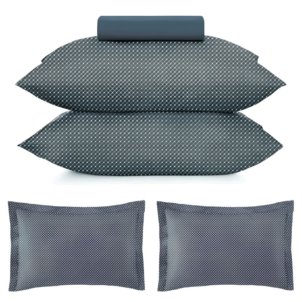 Kit Jogo de Cama king 3 Peças e 2 Fronhas Extras Altenburg Toque Acetinado Slim Azul Marinho