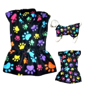 Roupa de Inverno para Cães - Vestido Soft Preto Colorido M