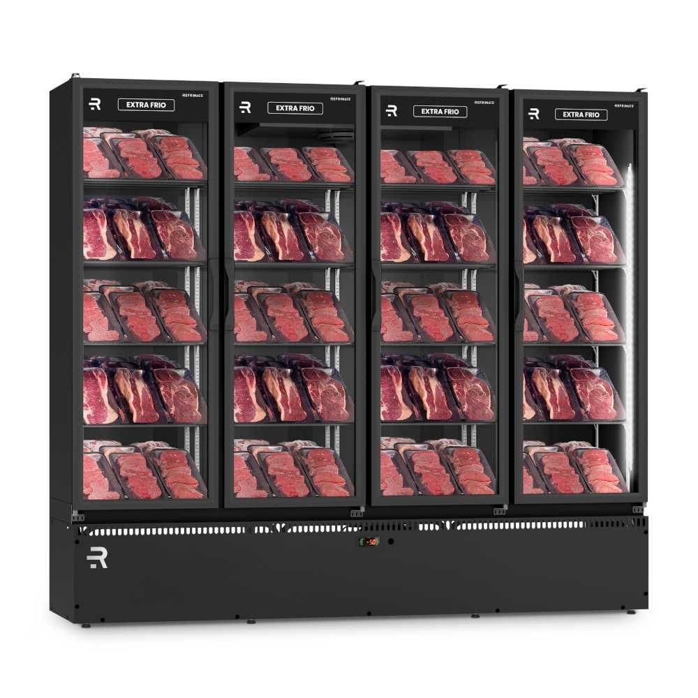 Auto Serviço Vanguard Extra Frio 4 Portas Vidro Aquecido Preto/Preto ASVEF4P 220V - Refrimate