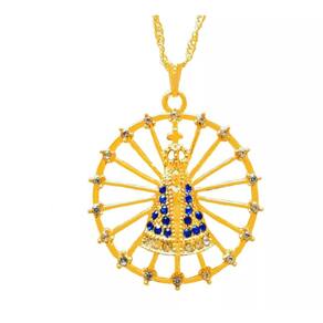 Colar Religioso Aparecida Nossa Senhora Folheado 18k