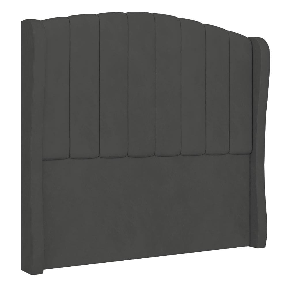 Cabeceira Casal King Cama Box 195cm Glenda I02 Veludo Chumbo - Mpozenato