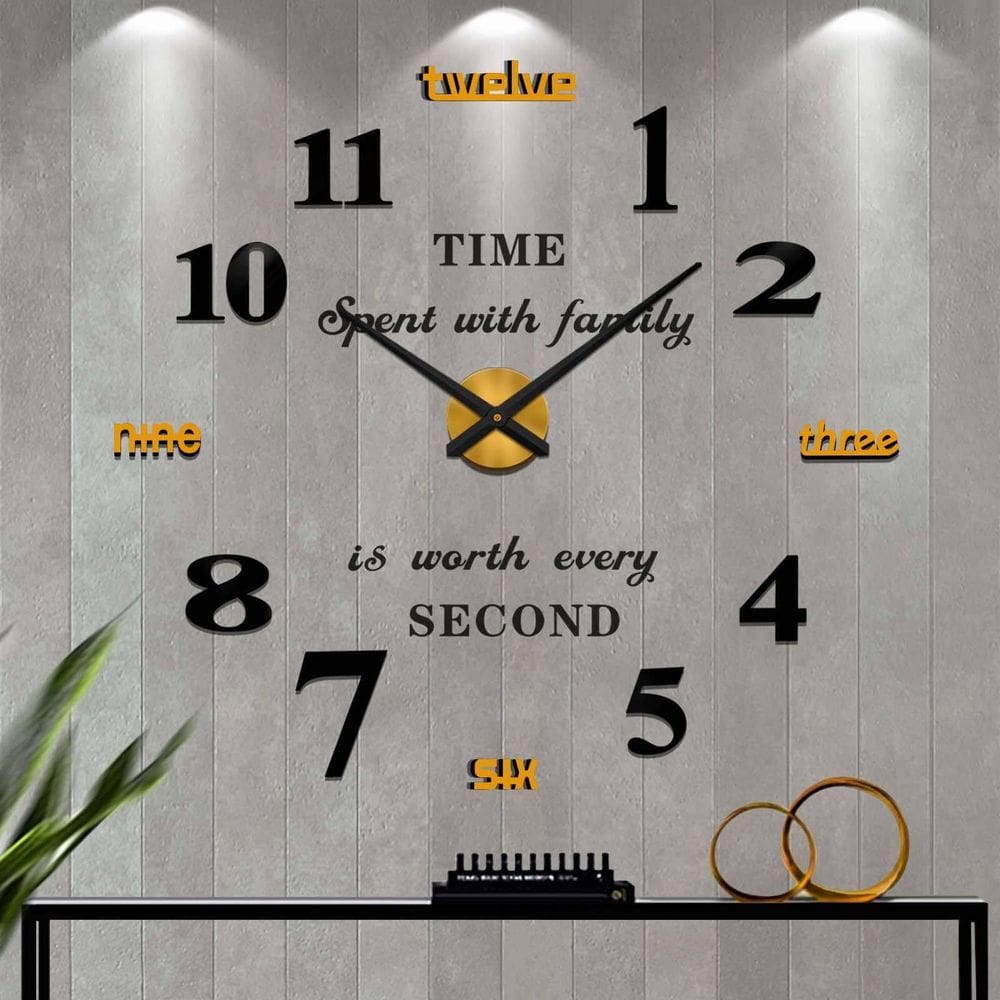 Relógio de parede VANGOLD Giant para decoração de sala de estar dourado
