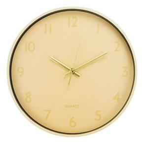 Relógio De Parede Redondo Amarelo Claro Pastel 24.5cm