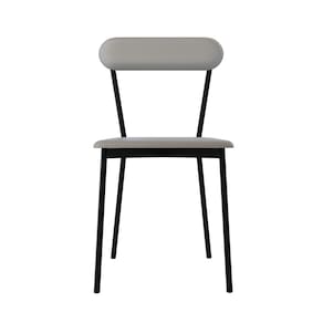 Cadeira Fixa Estofada Vintage Emília com 2 unidades Off White/Preto