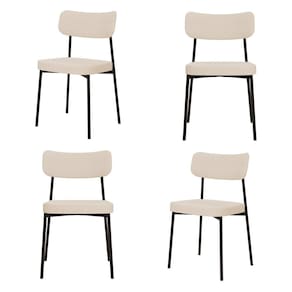 Kit com 4 Cadeiras para Sala de Jantar Mona Yescasa Areia Corriente