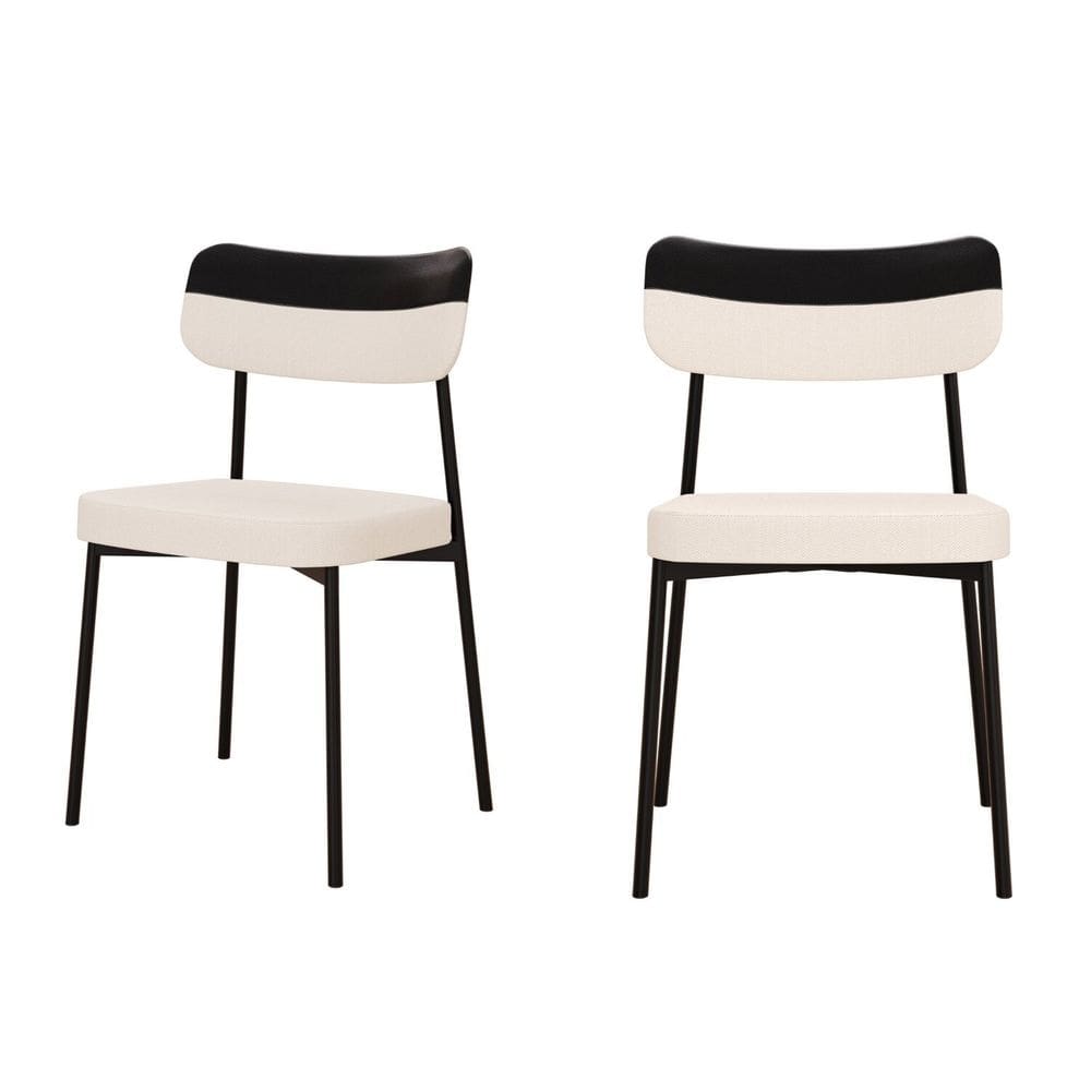 Kit com 2 Cadeiras para Sala de Jantar Mona Yescasa Palha Corriente/Preto