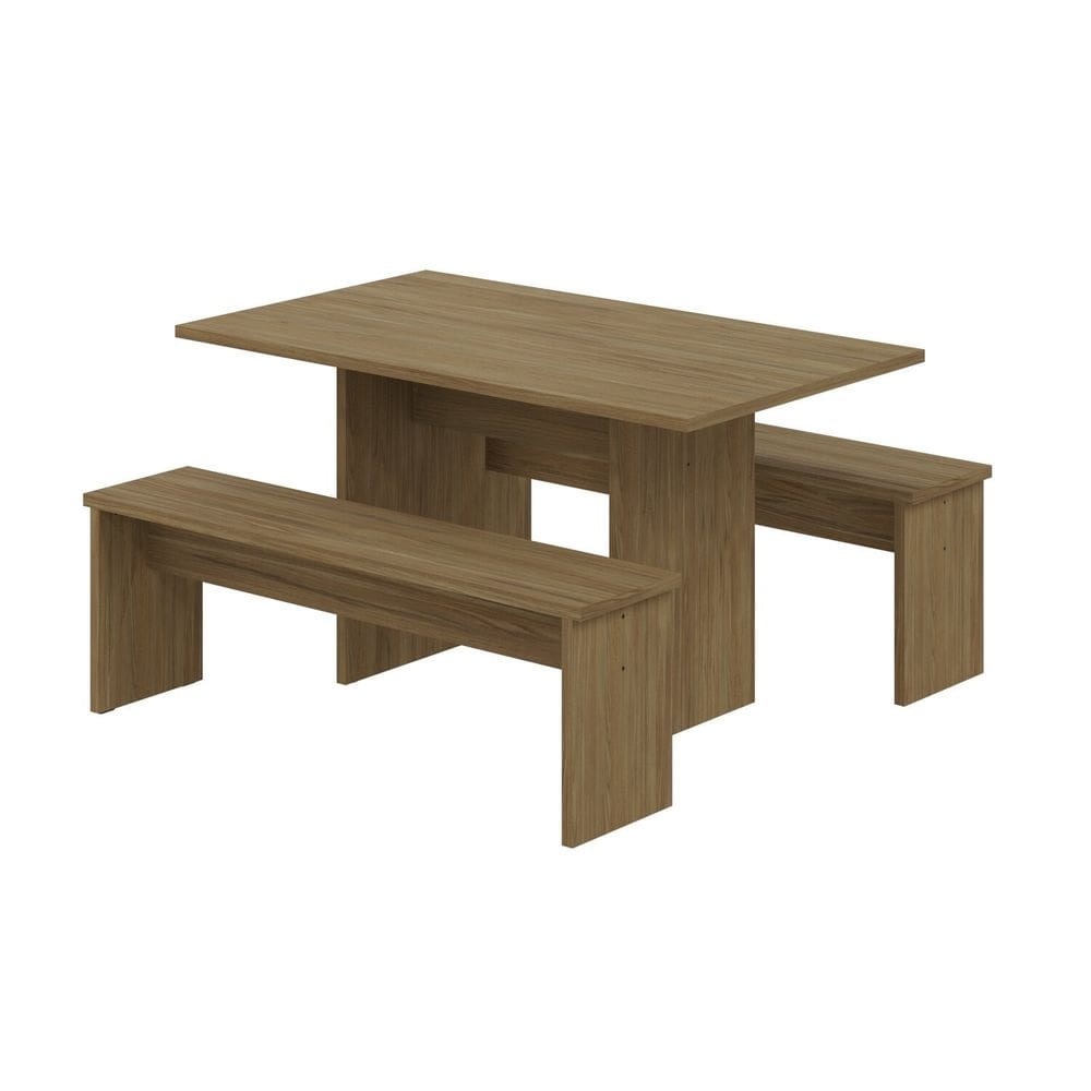 Mesa de Jantar 135x80x74cm 2,5cm com 1 Banco Essence Vermont OAK