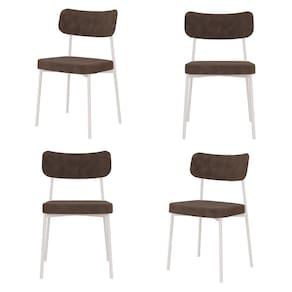 Kit com 4 Cadeiras para Sala de Jantar Mona Yescasa Marrom Castor/Branco