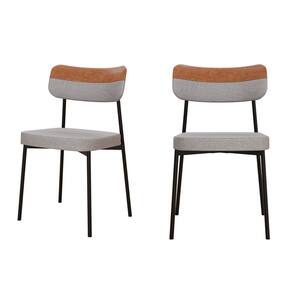 Kit com 2 Cadeiras para Sala de Jantar Mona Yescasa Cinza Claro Corriente/Caramelo