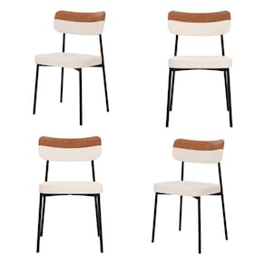 Kit com 4 Cadeiras para Sala de Jantar Mona Yescasa Palha Corriente/Caramelo
