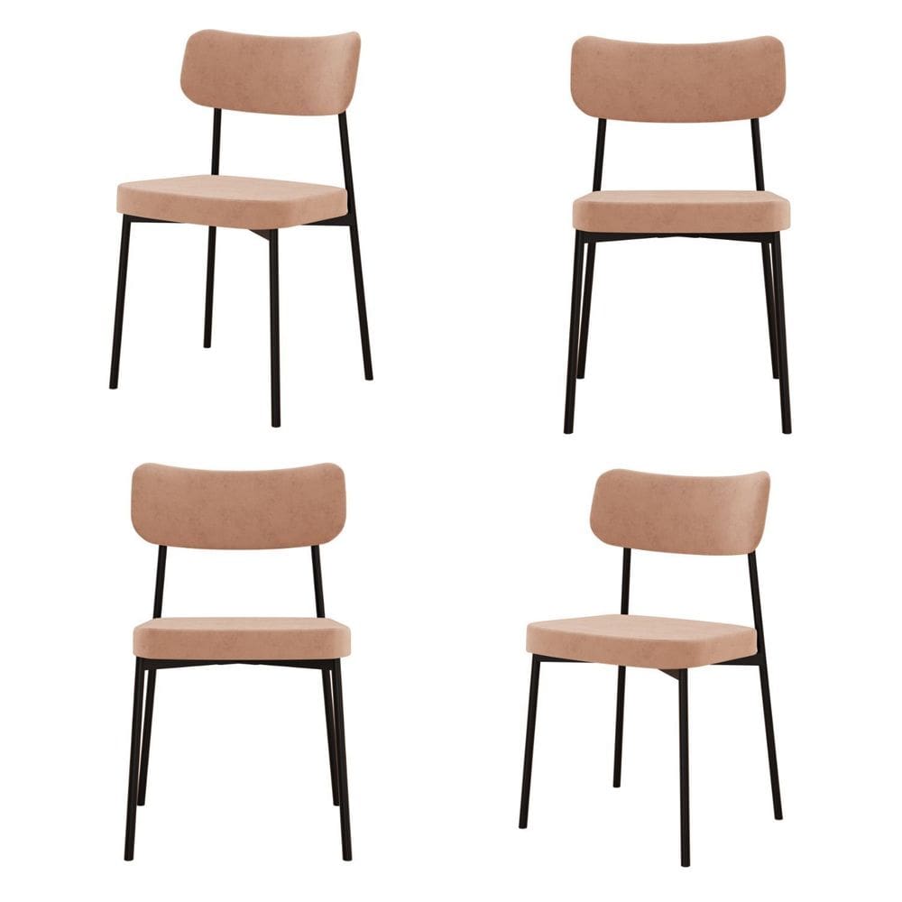 Kit com 4 Cadeiras para Sala de Jantar Mona Yescasa Nude