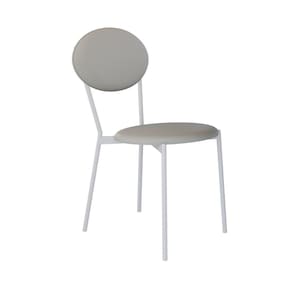 Cadeira Fixa Estofada Vintage Elipse Saturno Off White/Branco Fosco