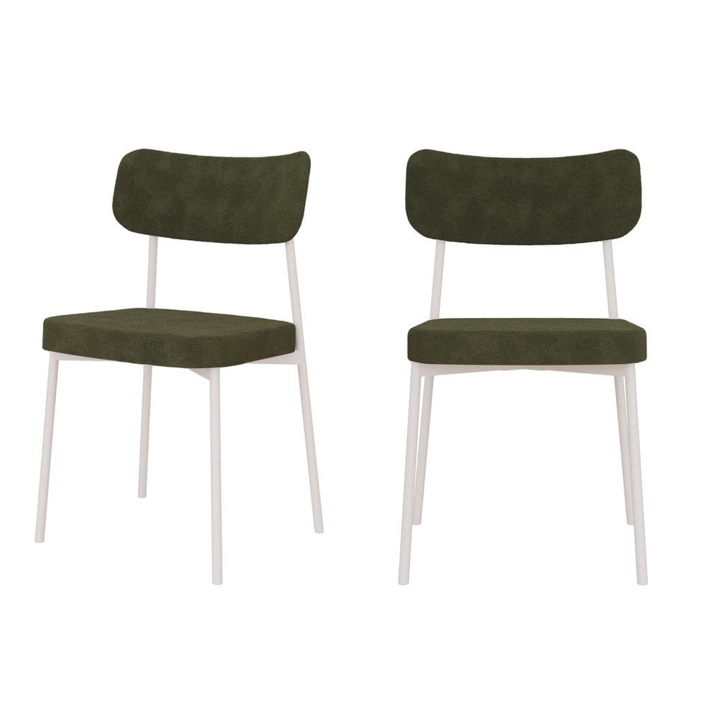 Kit com 2 Cadeiras para Sala de Jantar Mona Yescasa Verde Alga/Branco