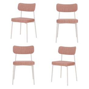 Kit com 4 Cadeiras para Sala de Jantar Mona Yescasa Rosa Linked/Branco