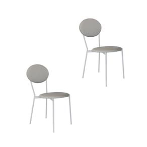 Cadeira Fixa Estofada Vintage Elipse com 2 Unidades Saturno Off White/Branco Fosco