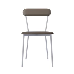 Cadeira Fixa Estofada Vintage Emília com 2 unidades Cinza/Branco