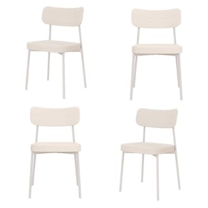 Kit com 4 Cadeiras para Sala de Jantar Mona Yescasa Palha Corriente/Branco