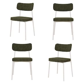 Kit com 4 Cadeiras para Sala de Jantar Mona Yescasa Verde Alga/Branco