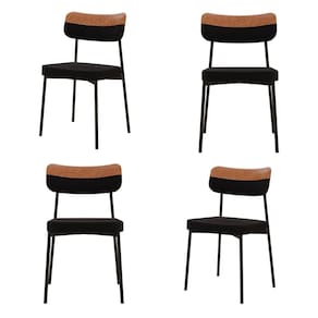 Kit com 4 Cadeiras para Sala de Jantar Mona Yescasa Preto/Caramelo