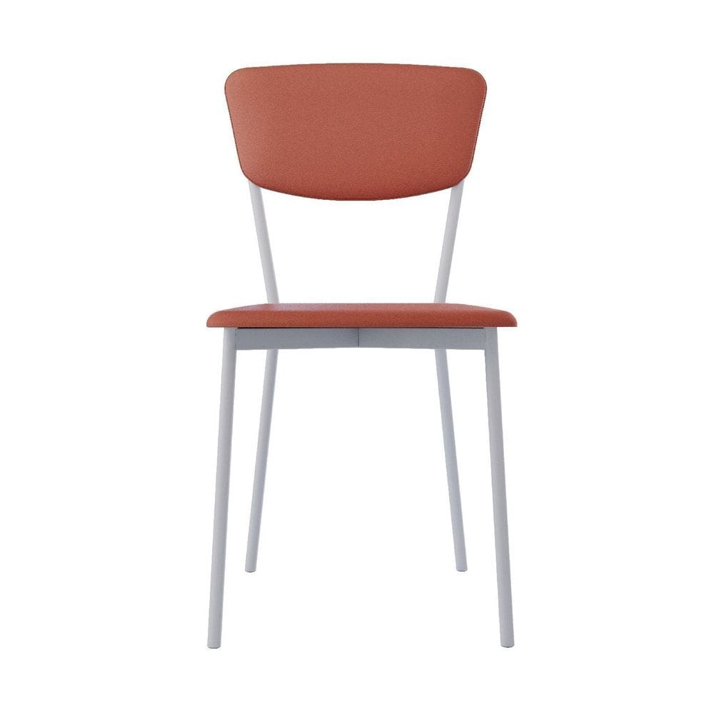 Cadeira Fixa Estofada Vintage Retrô com 4 unidades Terra/Branco