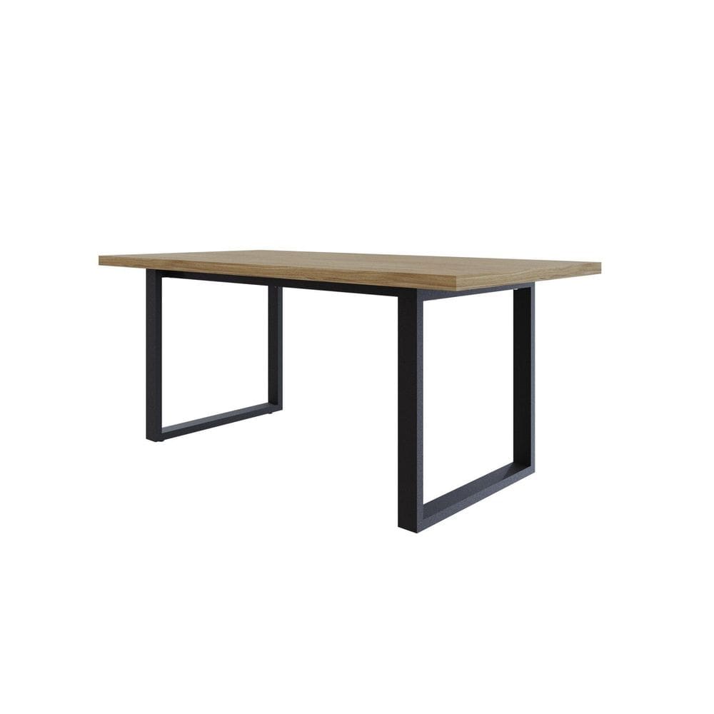 Mesa de Jantar Queens R 180cmx90cmx75cm Vermont OAK/Preto