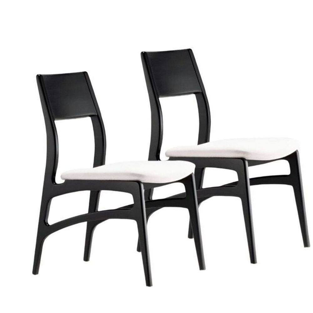 Conjunto 2 Cadeiras Madeira Maciça Alento Ébano/Bes
