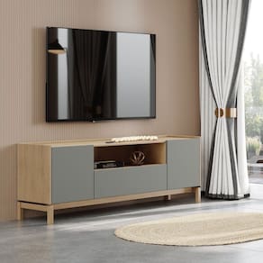 Rack 2 Portas 1 Gaveta Barcelona 60,5x180x40 cm Oak/Ferrolack