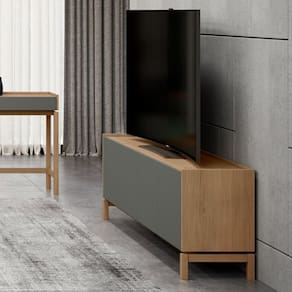 Rack 2 Portas 2 Gavetas Barcelona 60,5x180x40 cm Oak/Ferrolack