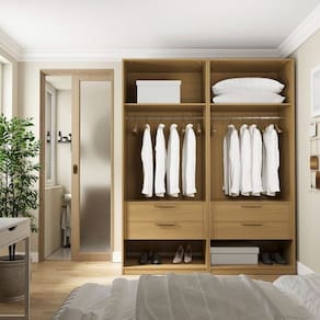 Guarda-roupa Modulado 2 Peças Sem Portas Jade CabeCasa MadeiraMadeira Avelã