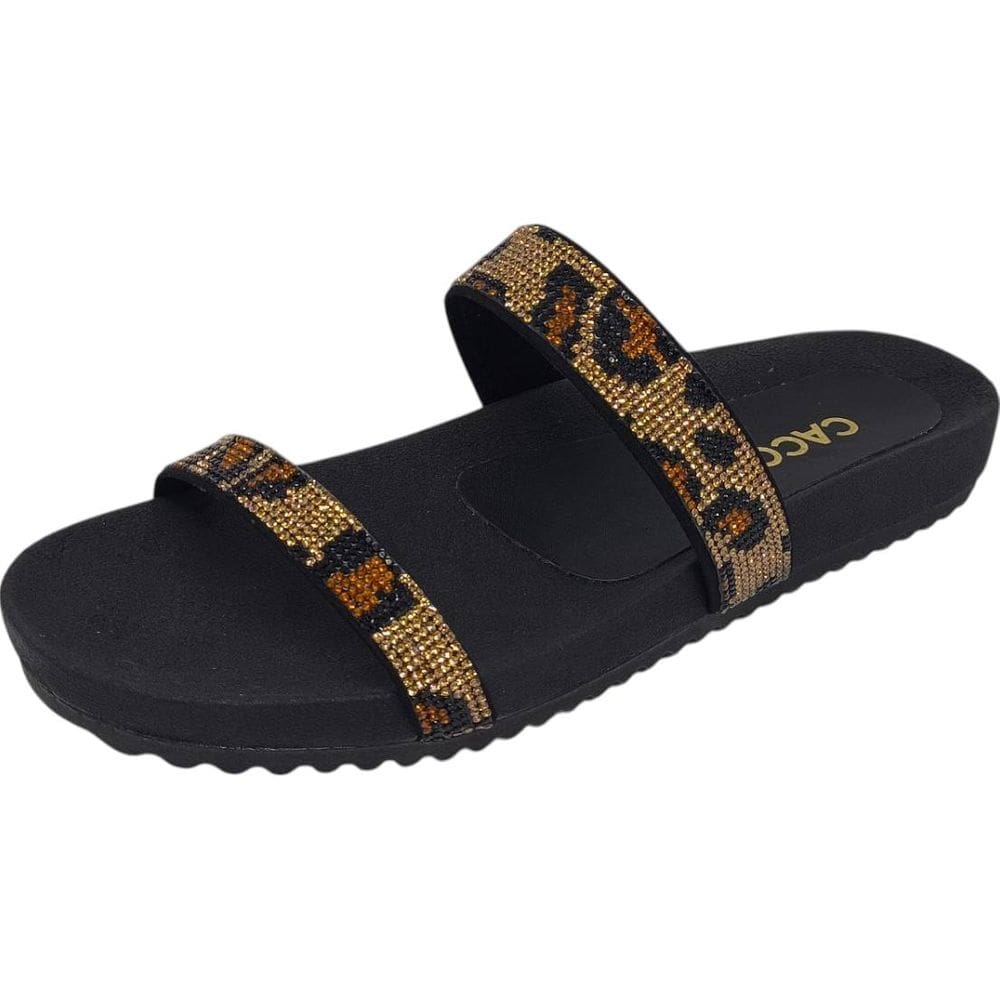 Chinelo Feminino Oncinha Flatform Conforto Casual Cacci