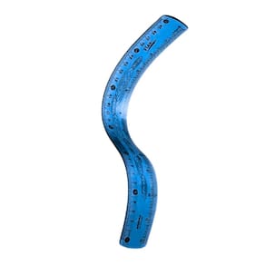 Régua Escolar Flexível 30cm Colorida Azul - Waleu