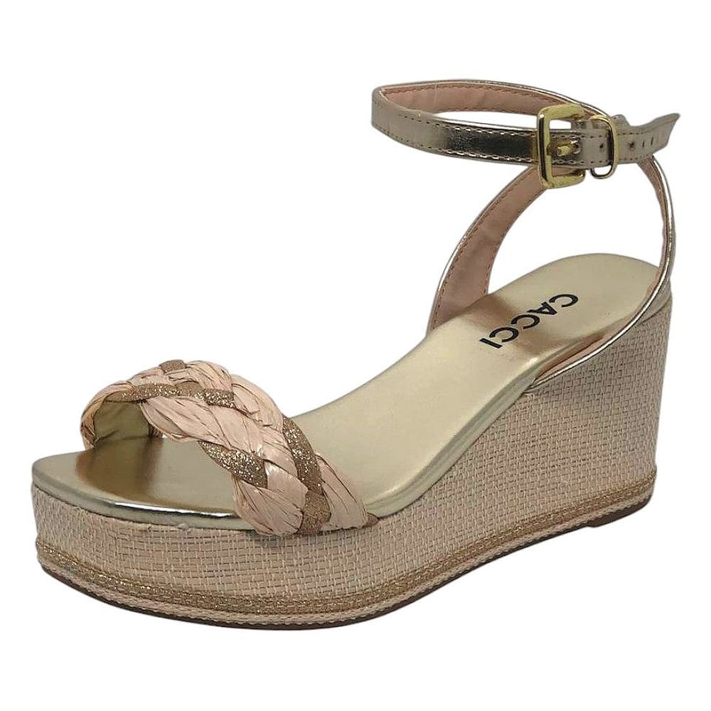 Sandália Feminina Anabela Media Moderna estilosa Cacci