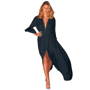 Saída de Praia Longa Lisa Túnica Kimono Elegant Piscina Diva