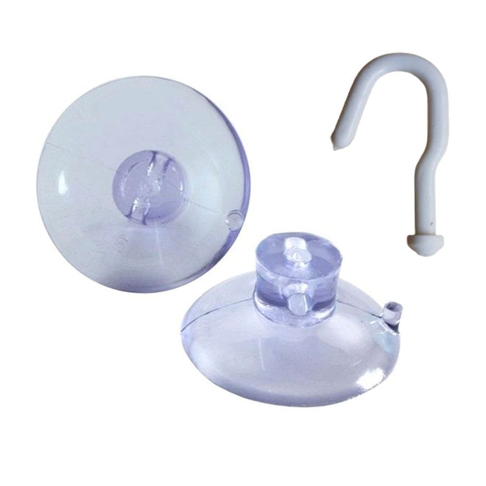6 Ventosas de 40mm (4cm) De PVC P/Superfícies Lisas C/Gancho