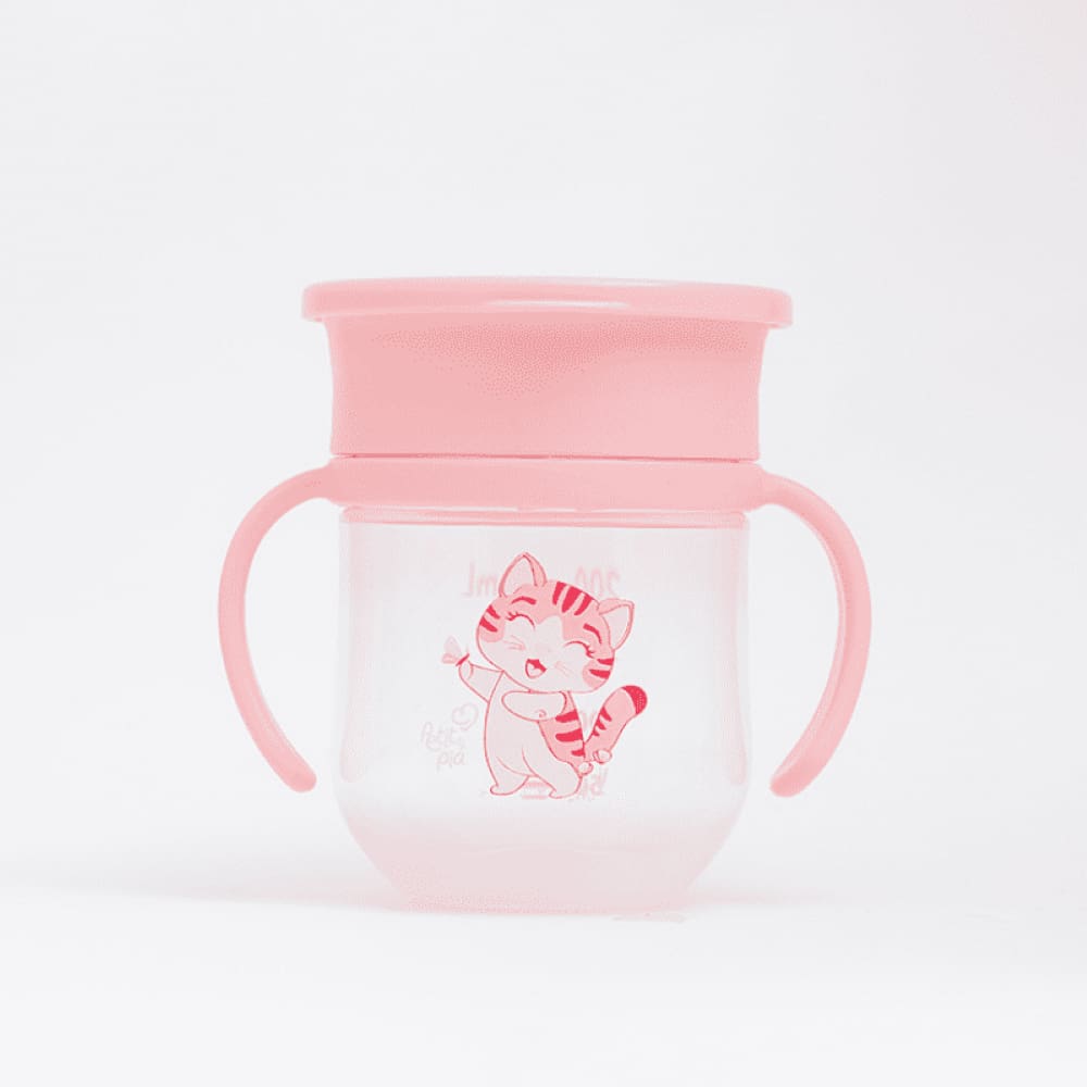 Copo De Treinamento 360 Alça E Tampa 200ml Rosa Petit Piá