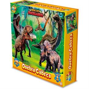 Quebra Cabeça Infantil Cartonado Dinossauros 100 Peças - GGB