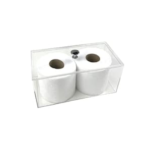 Porta Papel Higienico De Bancada Em Acrilico Para 2 Rolos